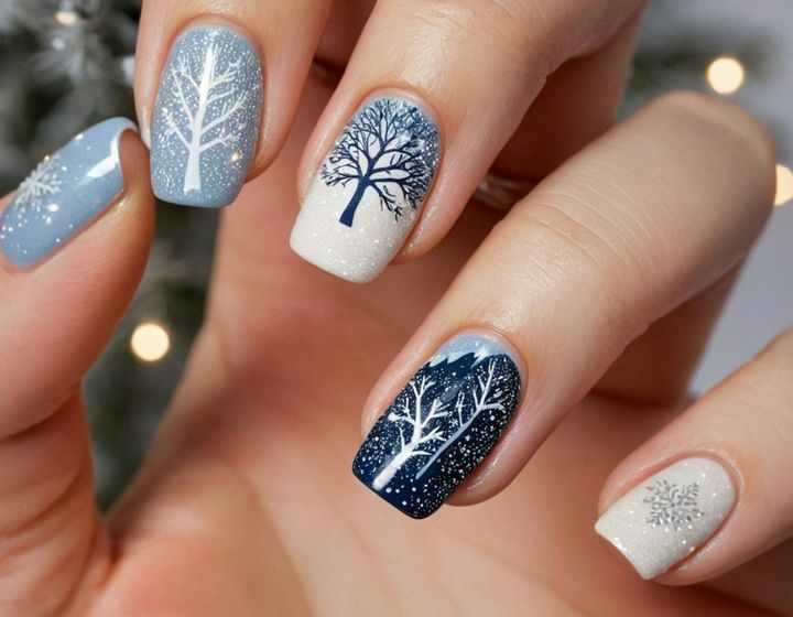 Kış temalı nail art